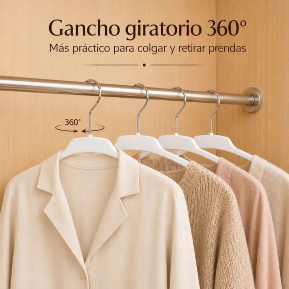 SET DE 5 COLGADORES DE ROPA YOMH - 3
