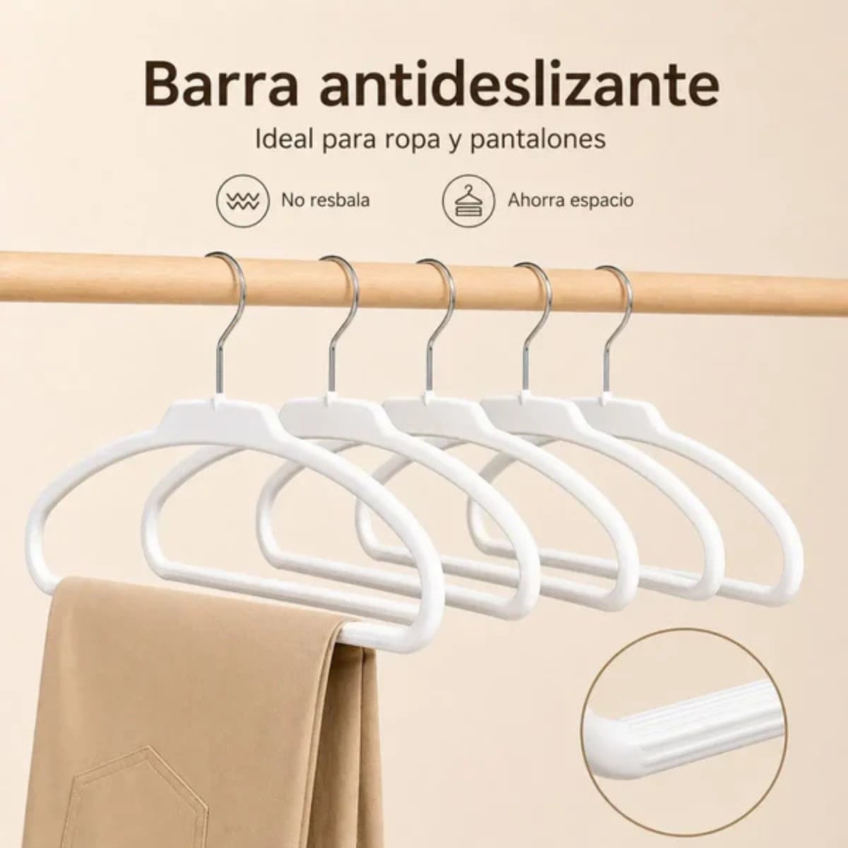 SET DE 5 COLGADORES DE ROPA YOMH - 4