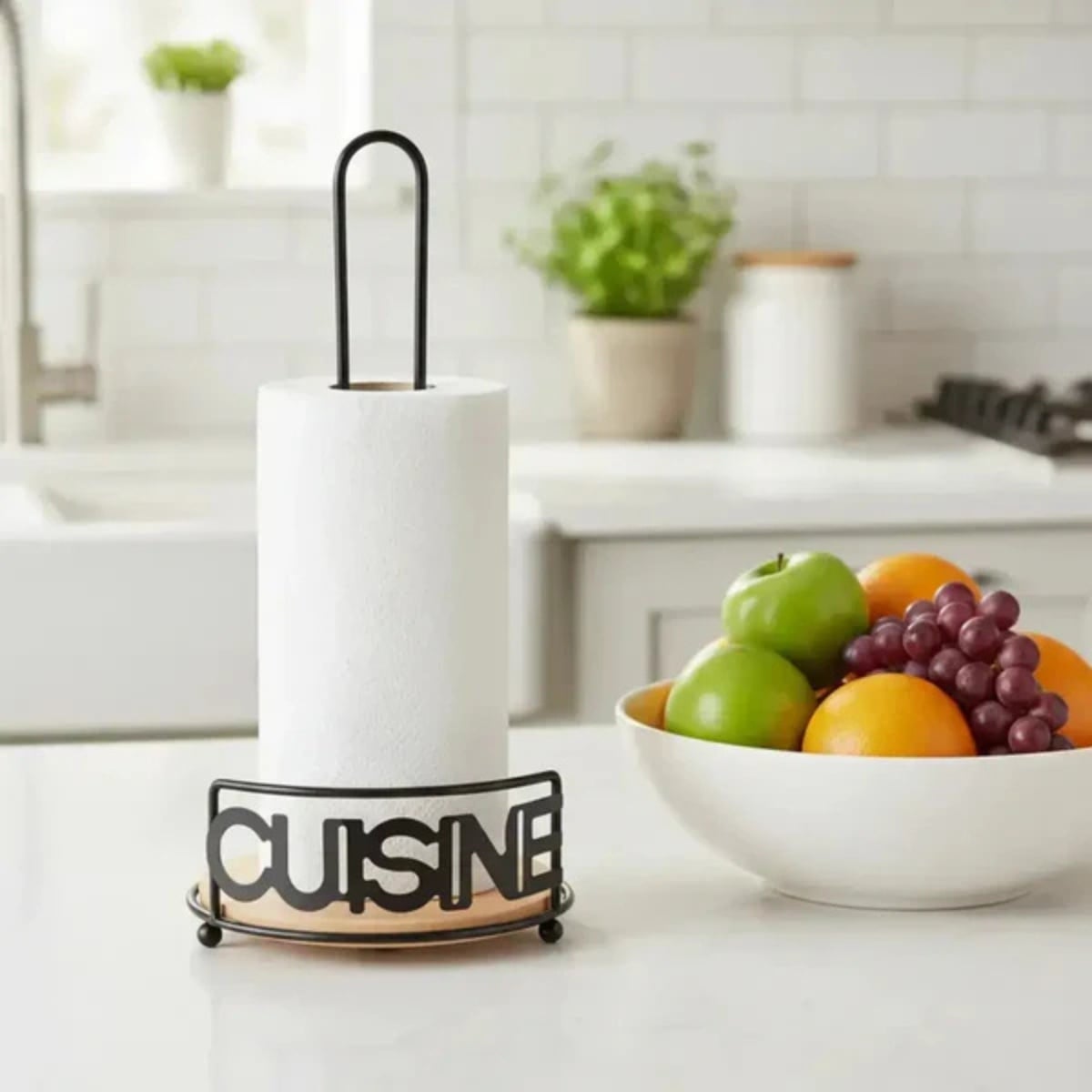 PORTA PAPEL TOALLA CUISINE CON BASE DE BAMBÚ - 5