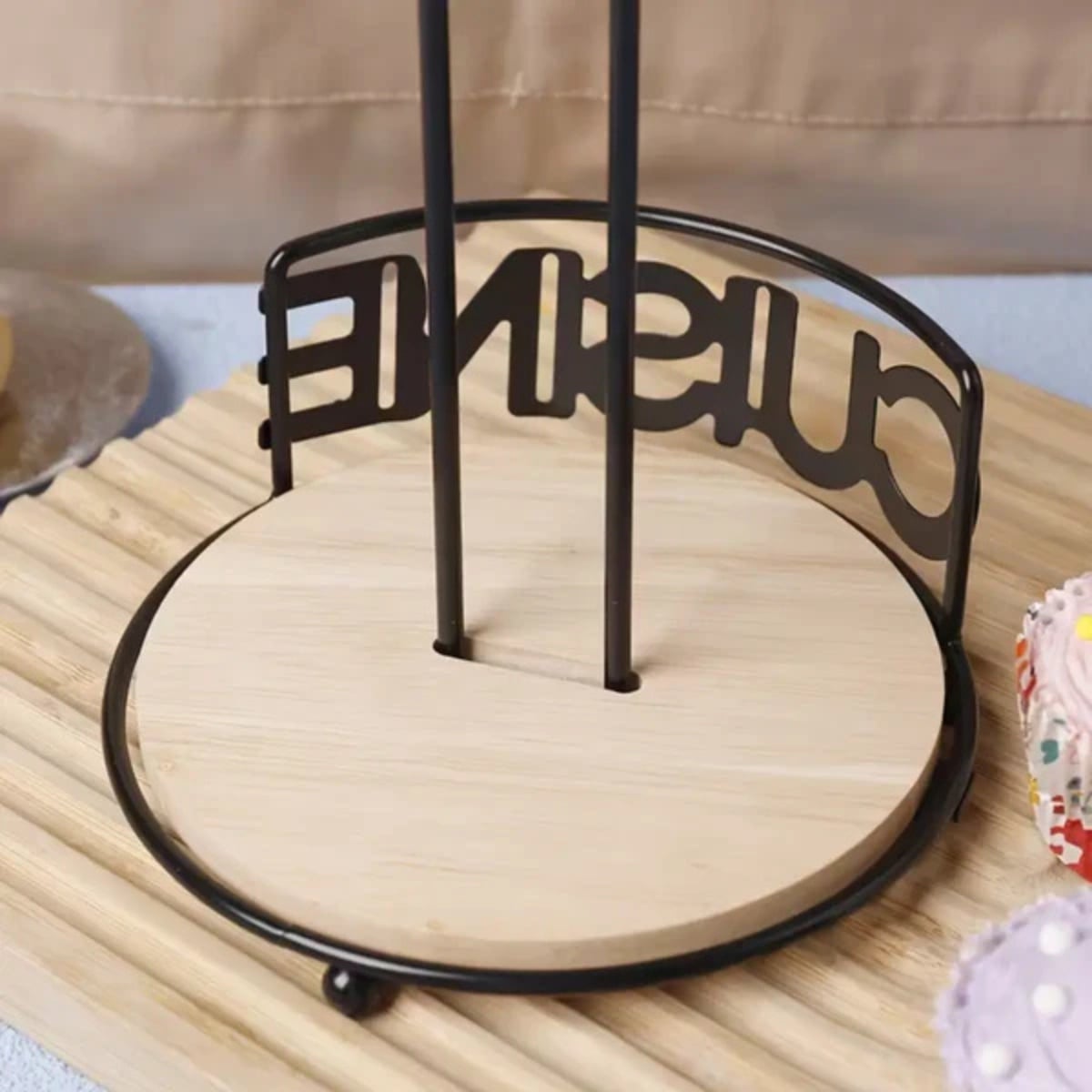 PORTA PAPEL TOALLA CUISINE CON BASE DE BAMBÚ - 6