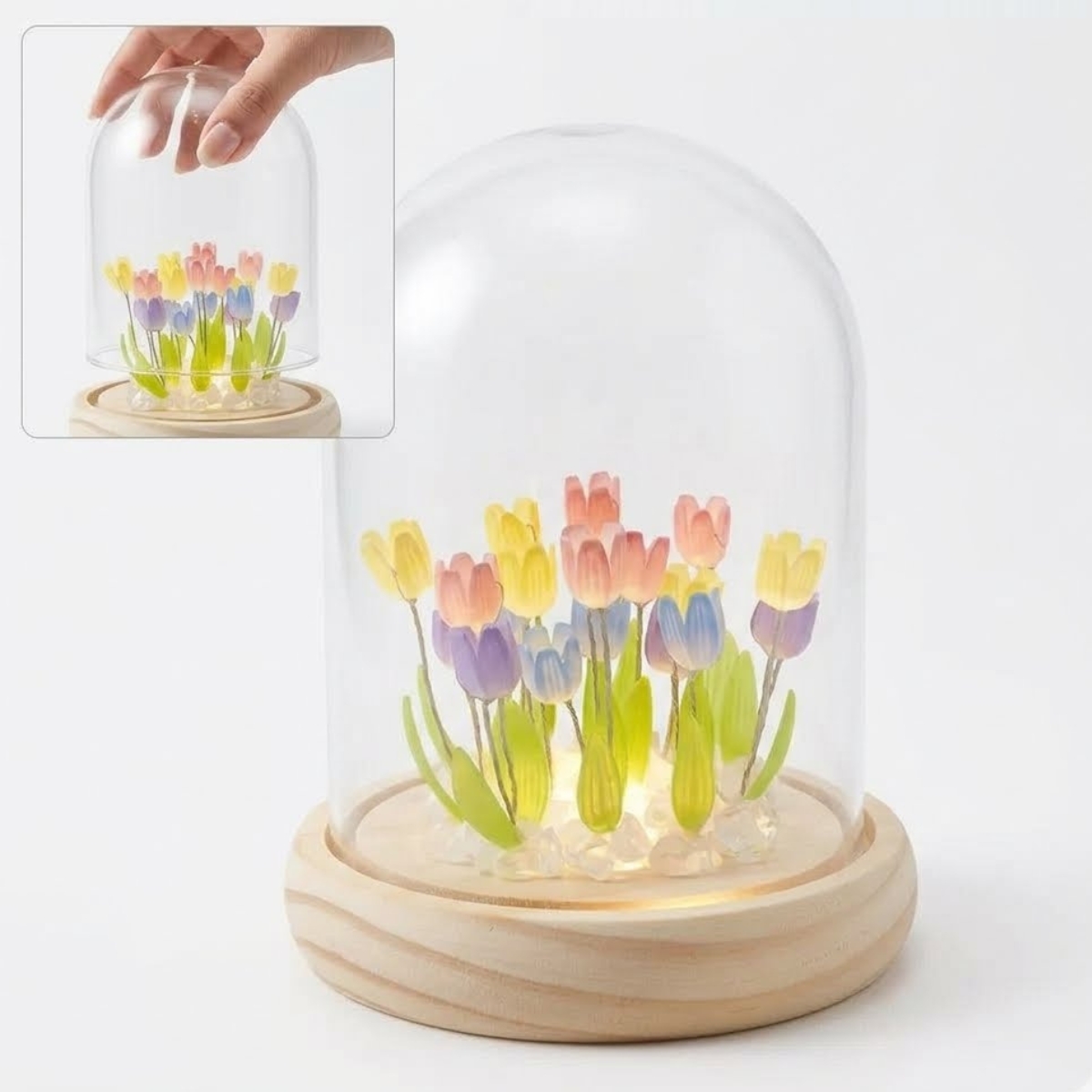 LÁMPARA CÚPULA DE TULIPANES DECORATIVA MIXTO - 1