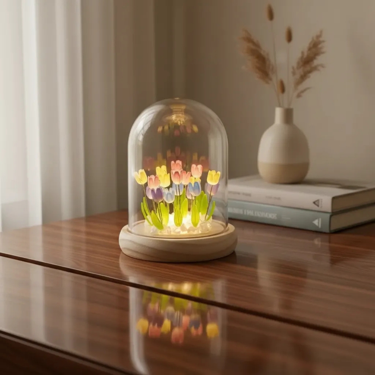 LÁMPARA CÚPULA DE TULIPANES DECORATIVA MIXTO - 3