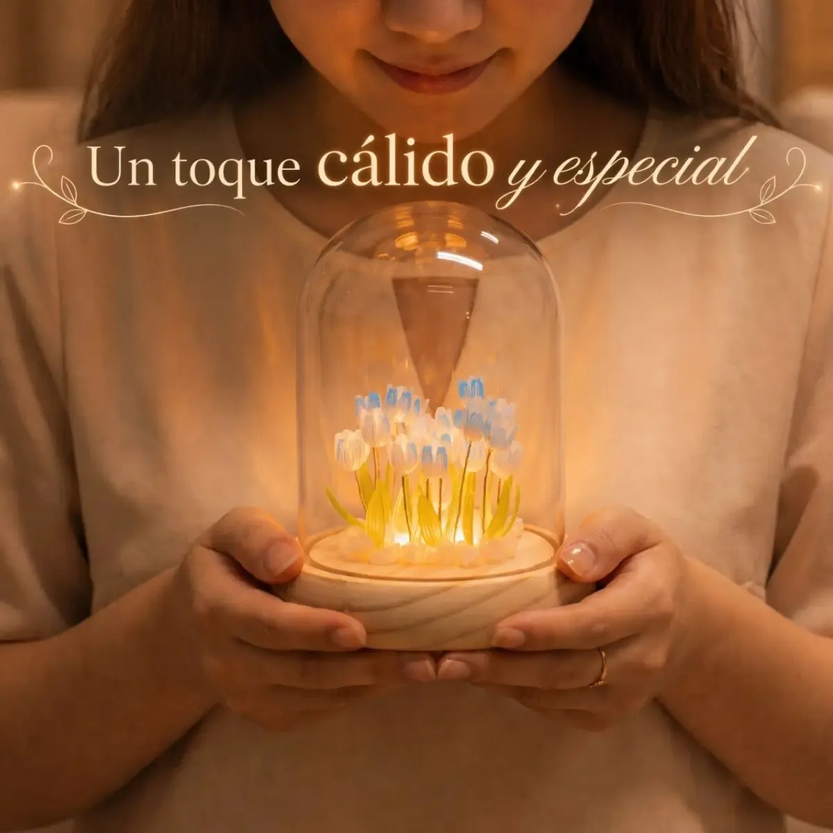 LÁMPARA CÚPULA DE TULIPANES DECORATIVA CELESTE - 3
