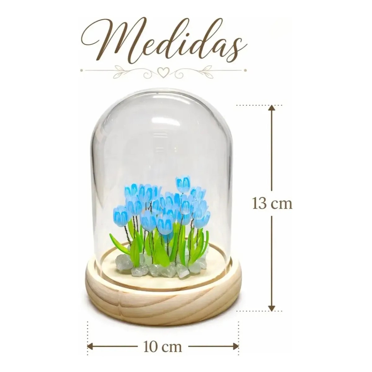 LÁMPARA CÚPULA DE TULIPANES DECORATIVA CELESTE - 6