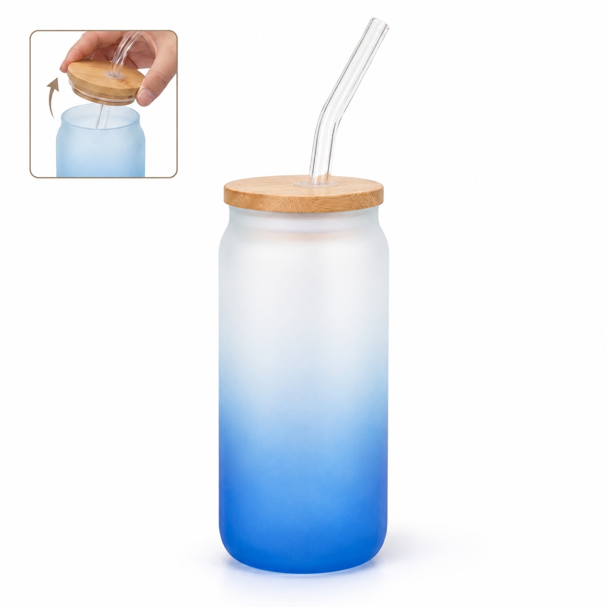 VASO NÓRDICO NEÓN DE VIDRIO 500 ML AZUL - 1