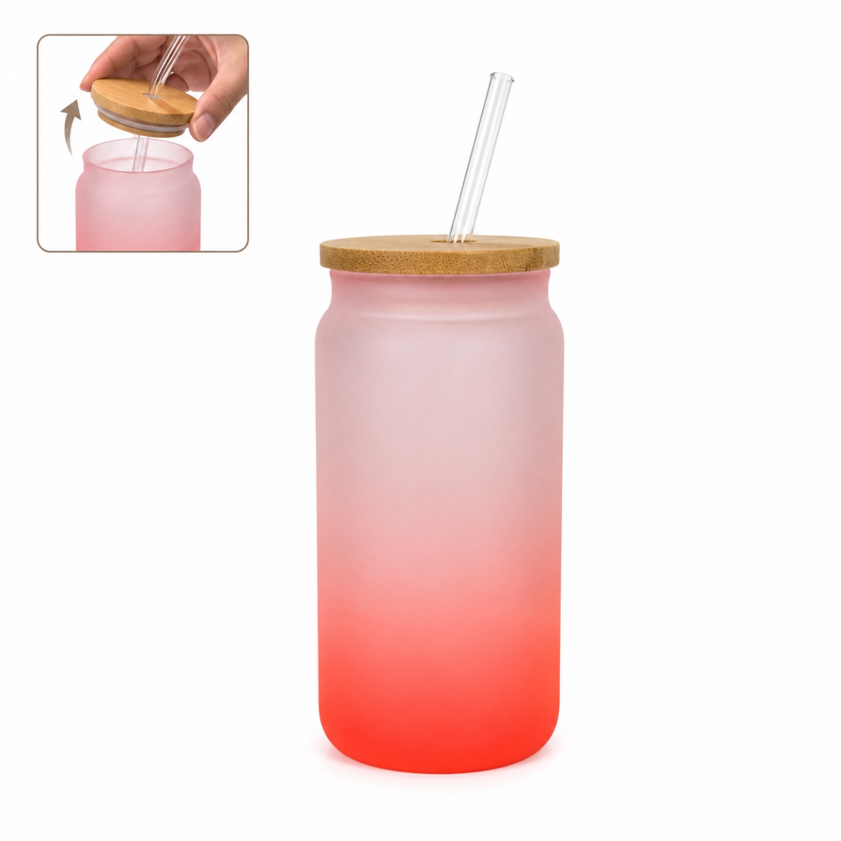 VASO NÓRDICO NEÓN DE VIDRIO 500 ML ROJO - 1