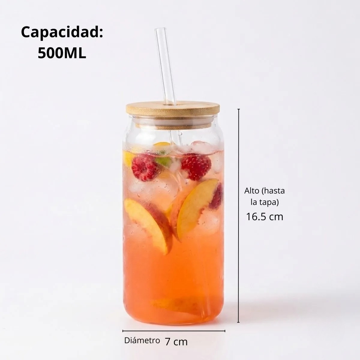 VASO NÓRDICO NEÓN DE VIDRIO 500 ML ROJO - 6
