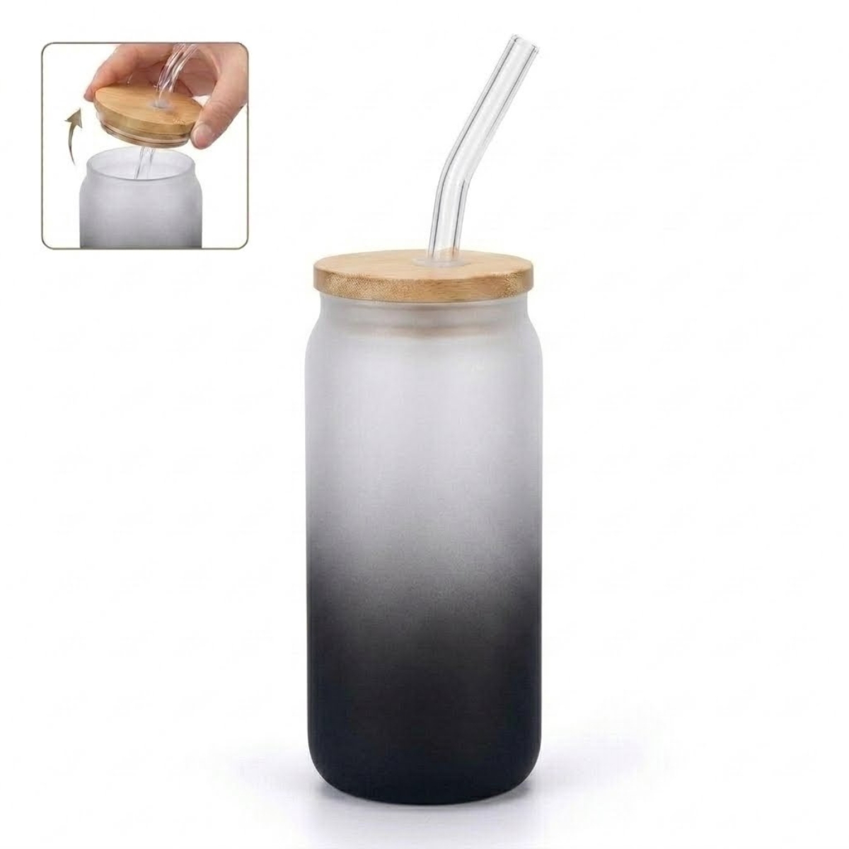 VASO NÓRDICO NEÓN DE VIDRIO 500 ML NEGRO - 1