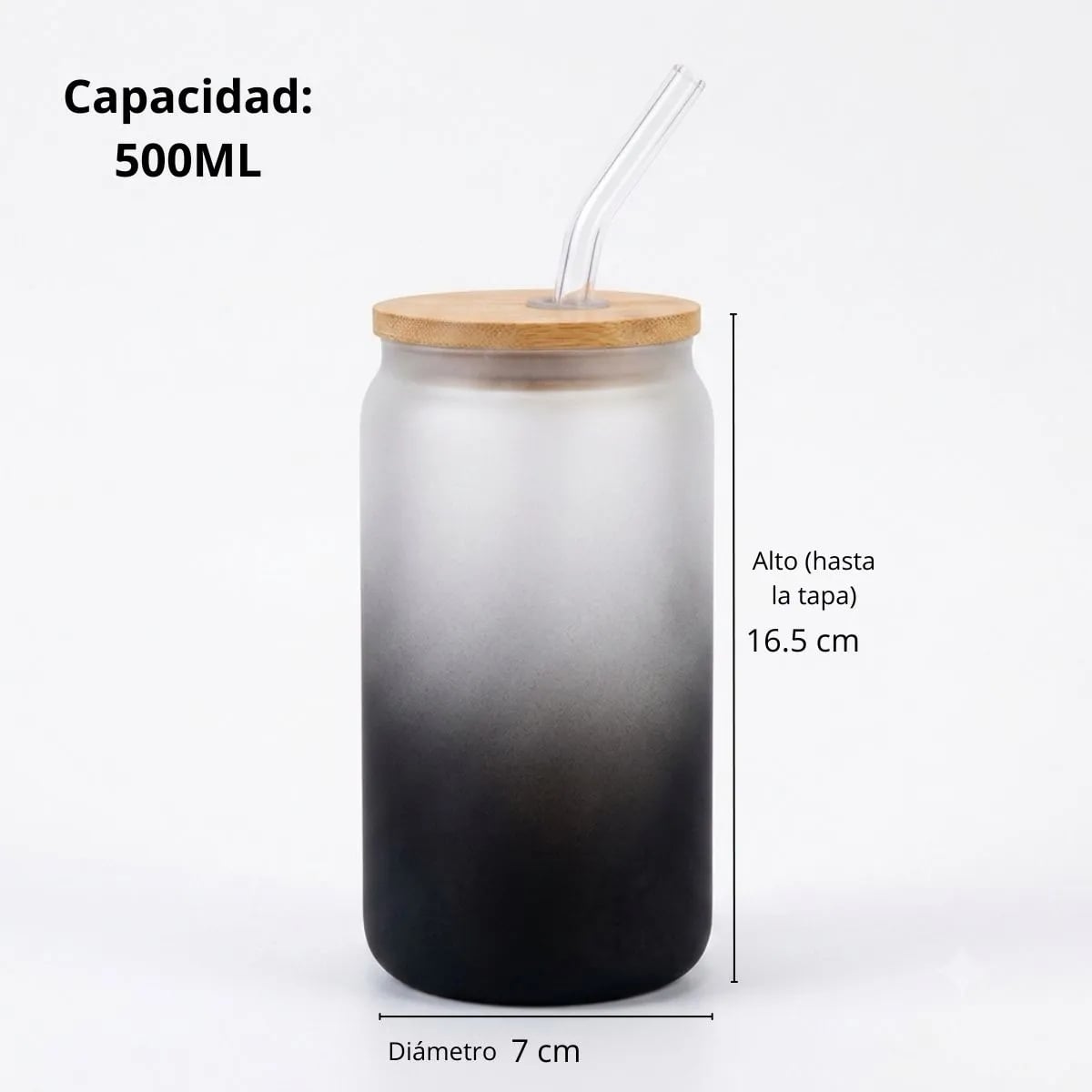 VASO NÓRDICO NEÓN DE VIDRIO 500 ML NEGRO - 6