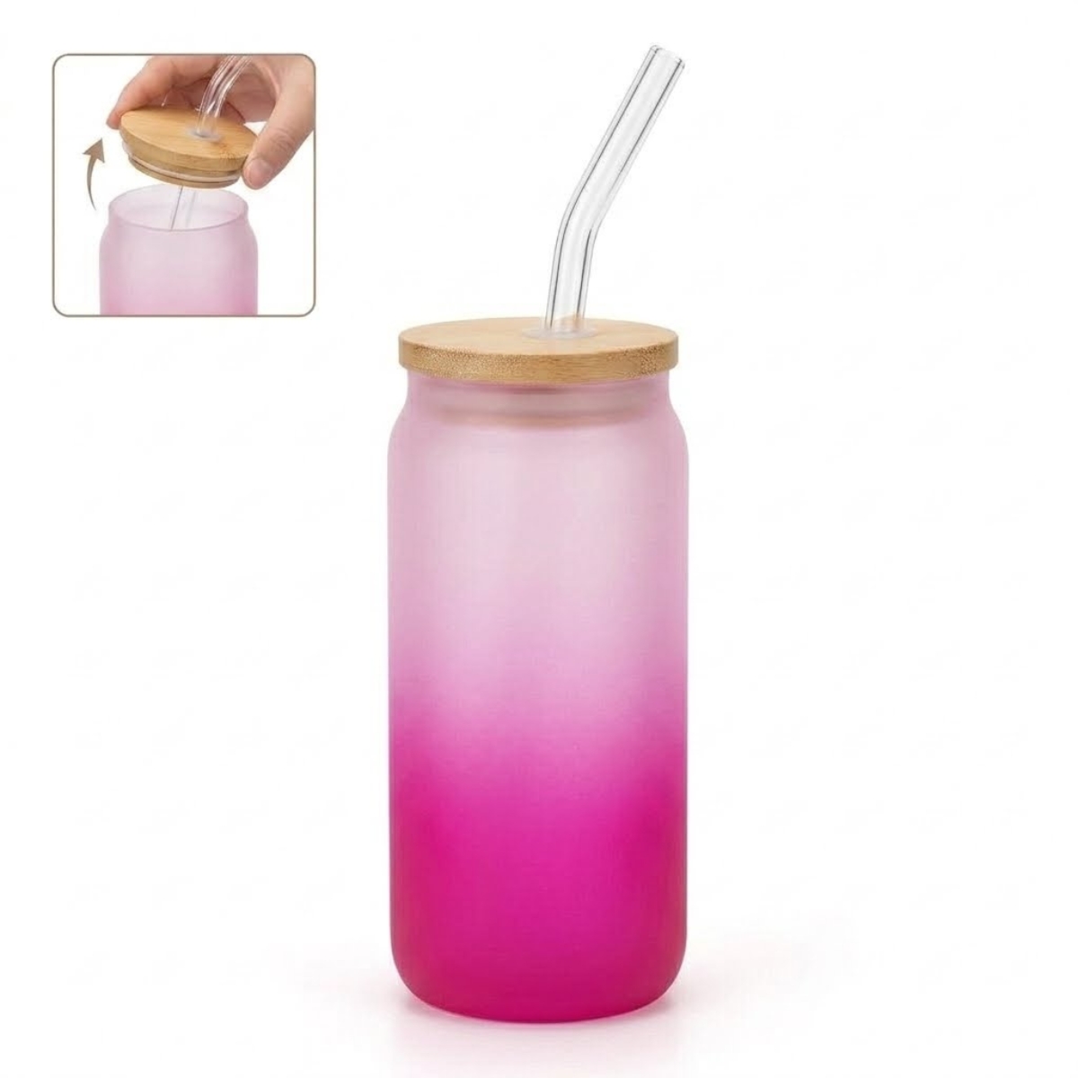 VASO NÓRDICO NEÓN DE VIDRIO 500 ML ROSA - 1