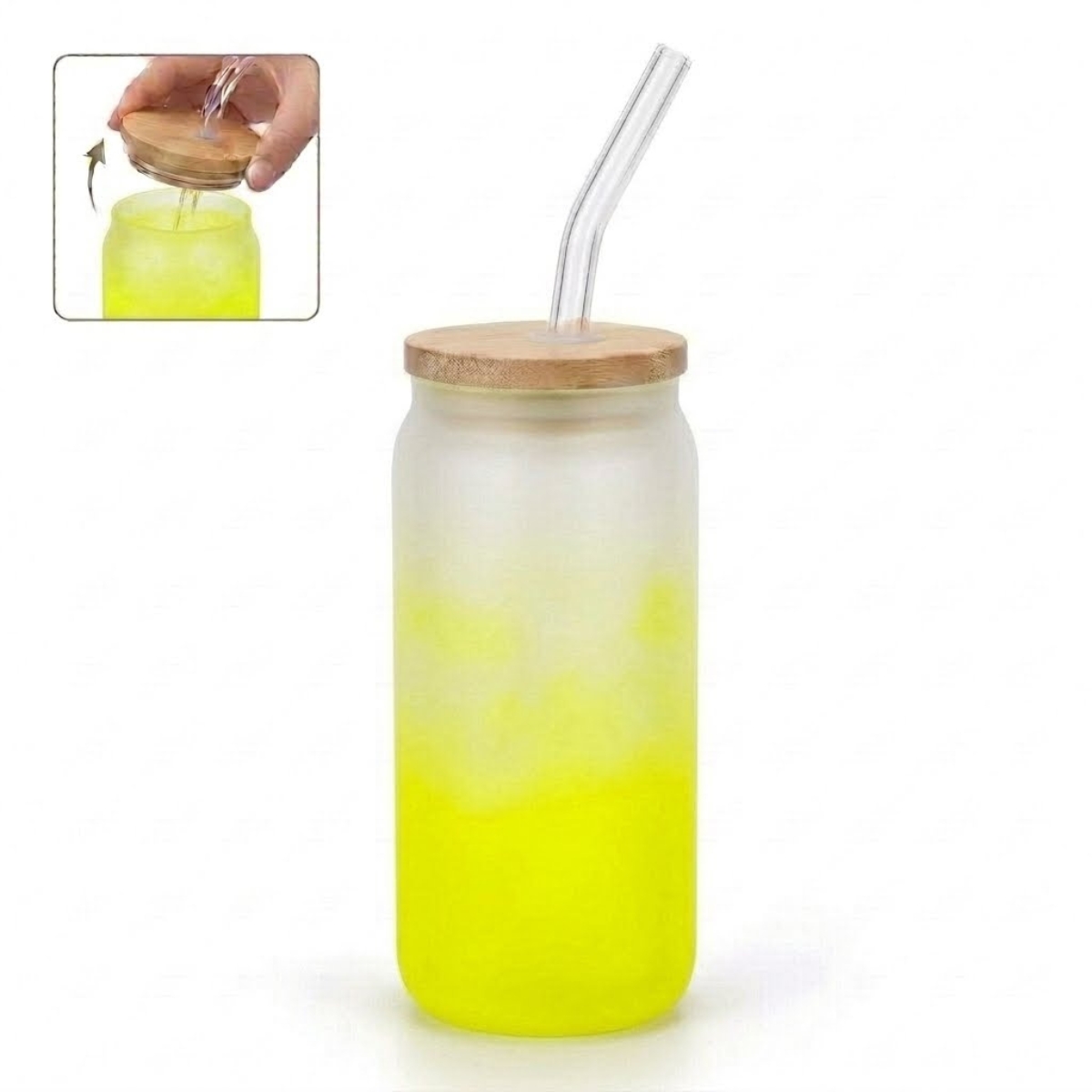 VASO NÓRDICO NEÓN DE VIDRIO 500 ML AMARILLO - 1