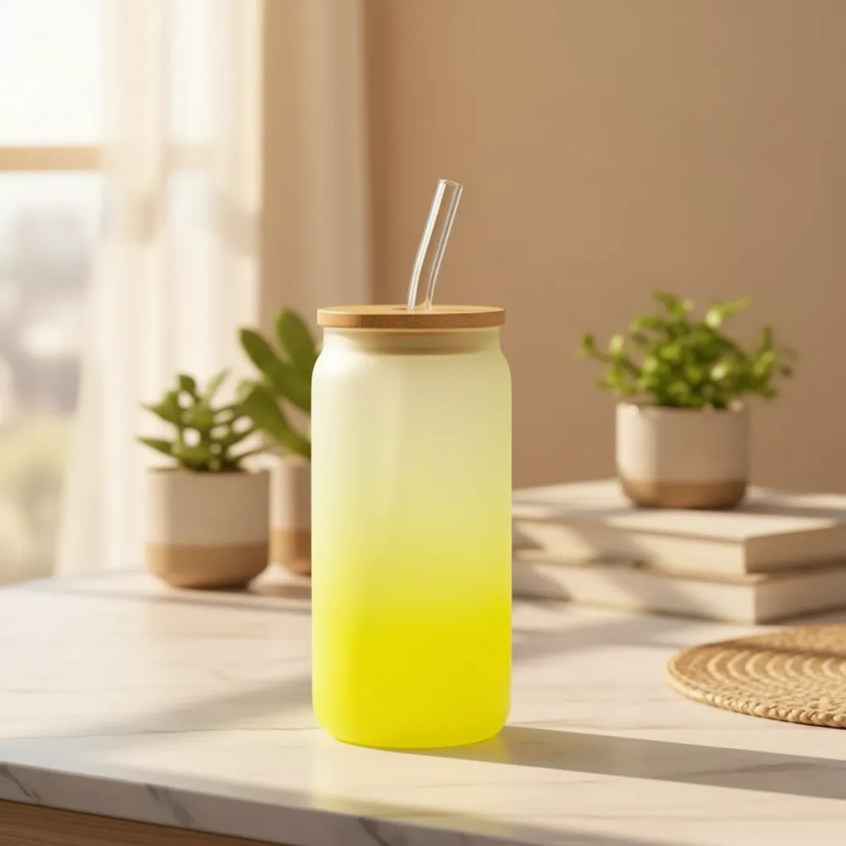 VASO NÓRDICO NEÓN DE VIDRIO 500 ML AMARILLO - 4