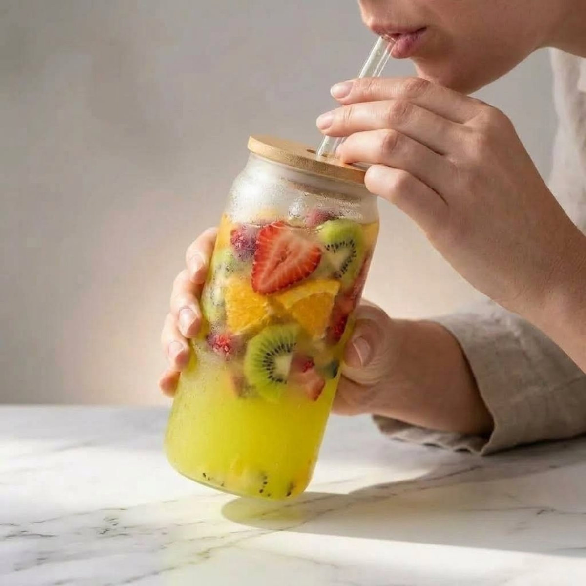 VASO NÓRDICO NEÓN DE VIDRIO 500 ML AMARILLO - 5