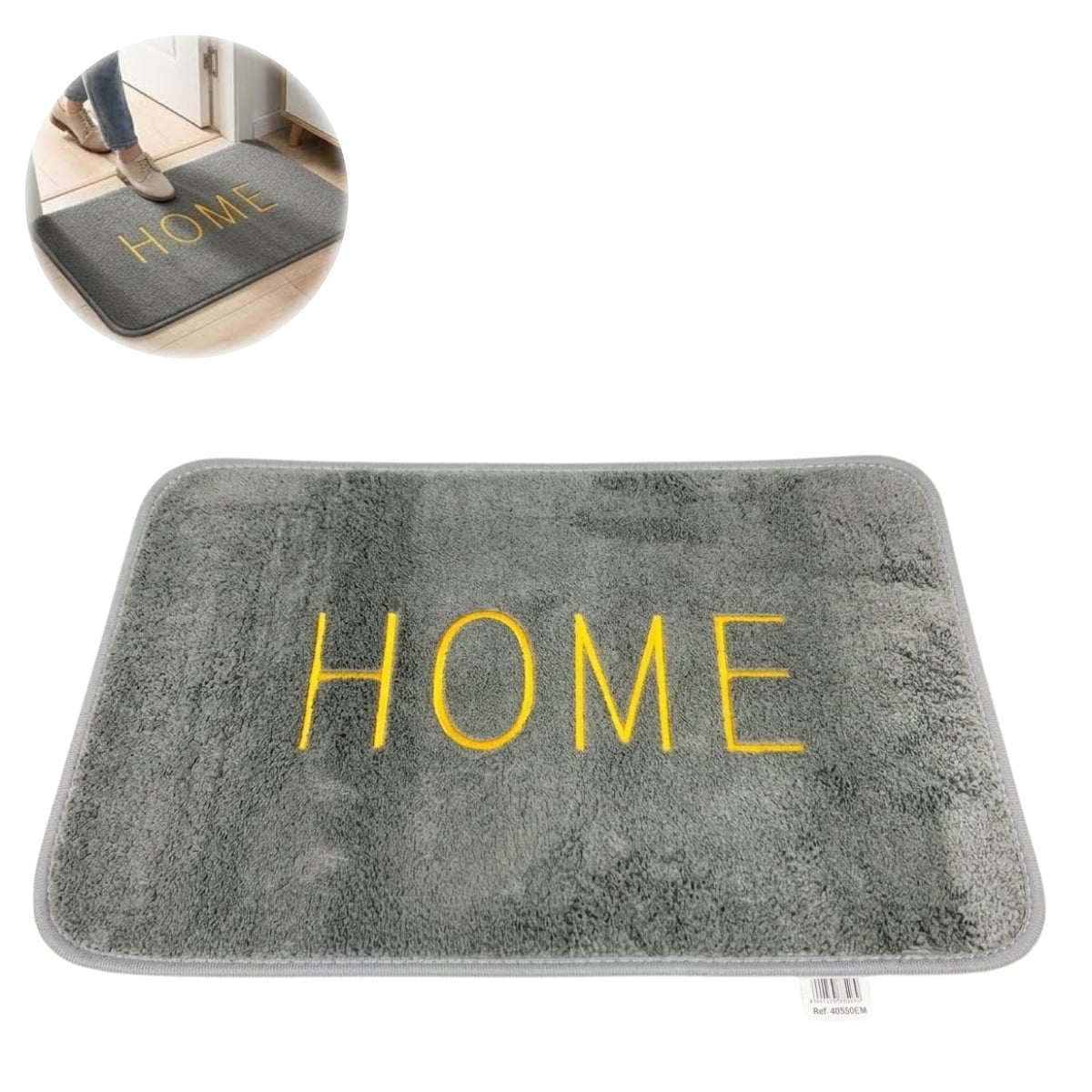 TAPETE ANTIDESLIZANTE HOME PLOMO - 1
