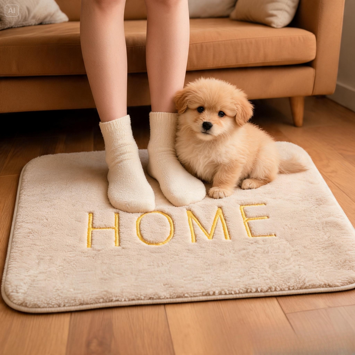 TAPETE ANTIDESLIZANTE HOME BEIGE - 4