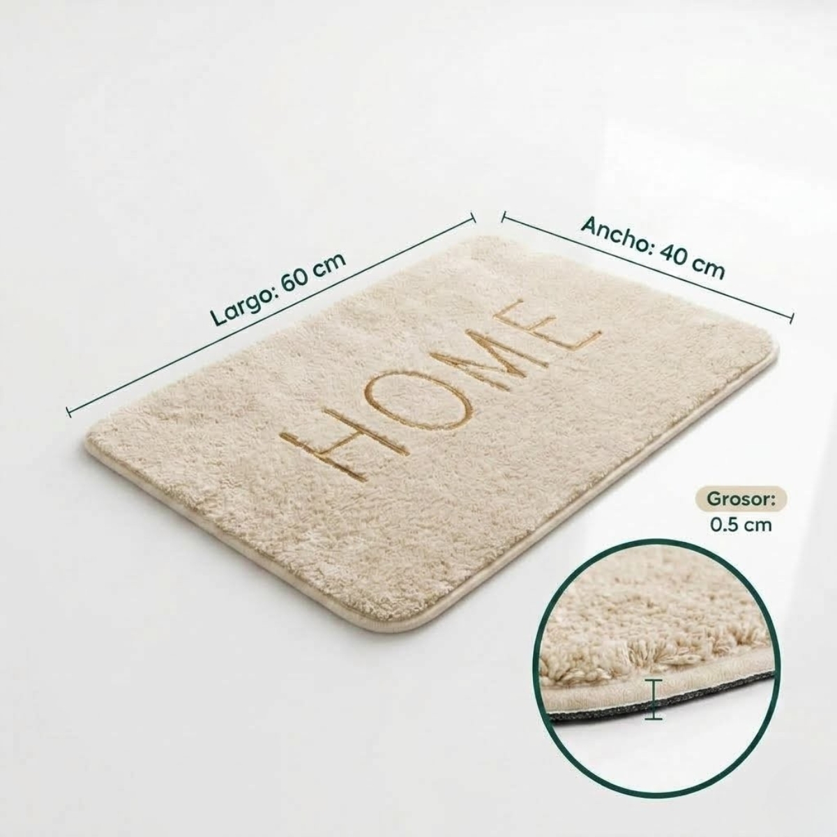 TAPETE ANTIDESLIZANTE HOME BEIGE - 7