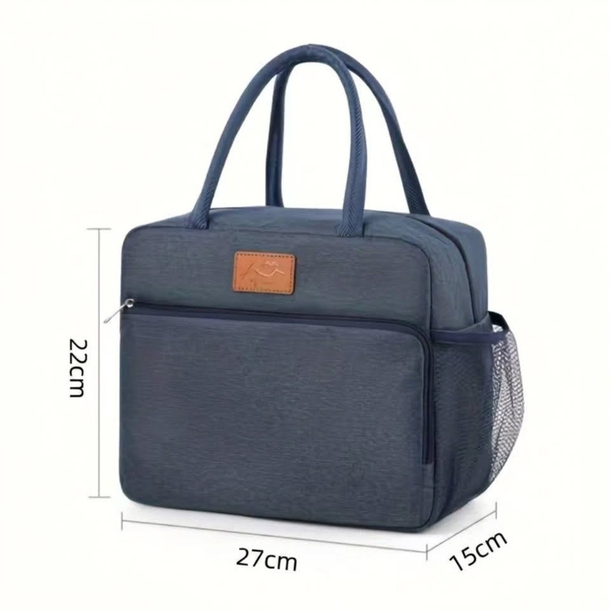 BOLSO LONCHERA TÉRMICA DE TELA OXFORD CON ASAS AZUL - 8