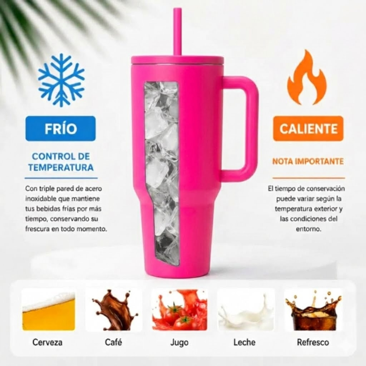 VASO TOMATODO TÉRMICO 1200 ML CON SORBETE PARIS ROSADO - 4