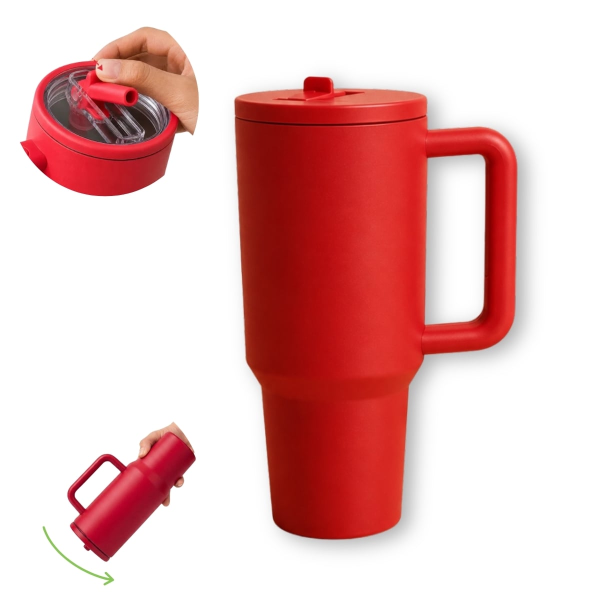 VASO TOMATODO TÉRMICO 1200 ML CON SORBETE PARIS ROJO - 1