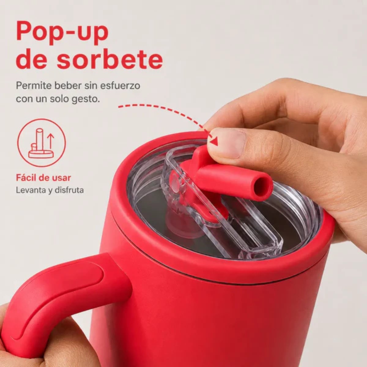 VASO TOMATODO TÉRMICO 1200 ML CON SORBETE PARIS ROJO - 3