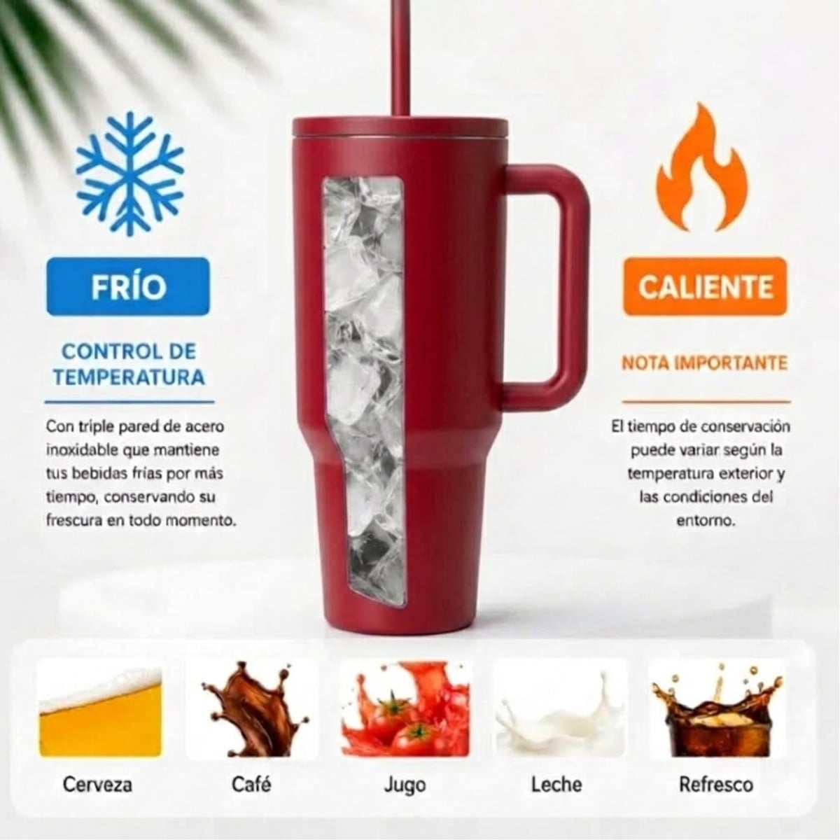 VASO TOMATODO TÉRMICO 1200 ML CON SORBETE PARIS ROJO - 4