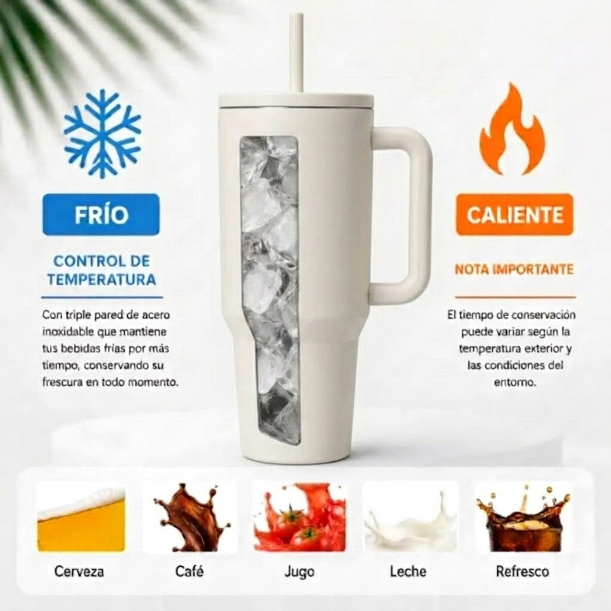 VASO TOMATODO TÉRMICO 1200 ML CON SORBETE PARIS BLANCO - 4