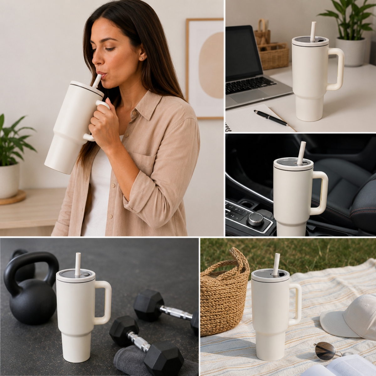 VASO TOMATODO TÉRMICO 1200 ML CON SORBETE PARIS BLANCO - 5