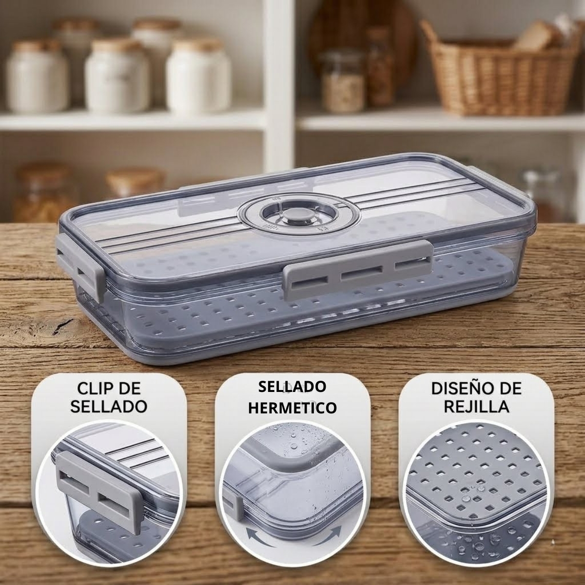 TÁPER HERMÉTICO DE CALIDAD PREMIUM TAMAÑO L - 7003 - 5