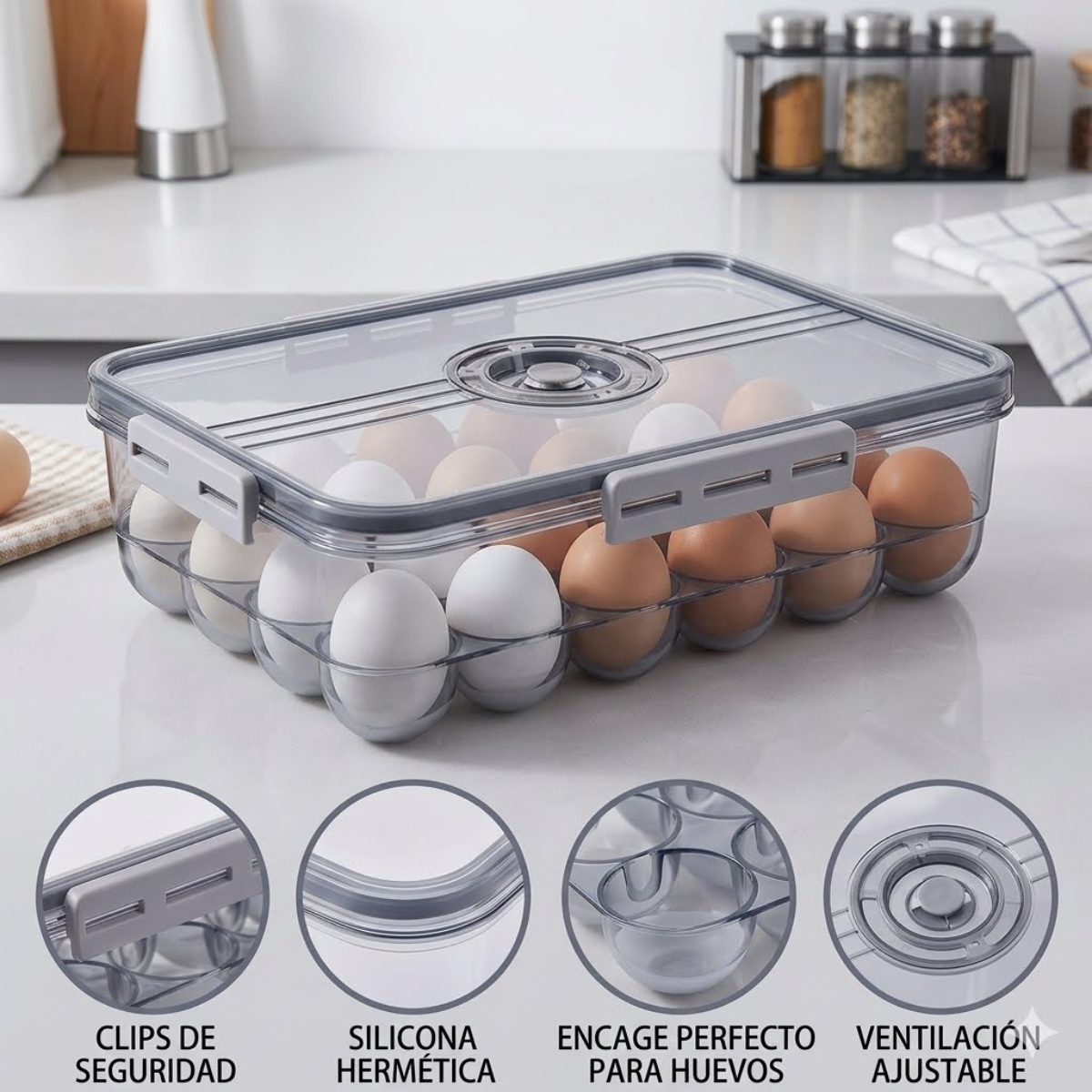 TÁPER HERMÉTICO DE CALIDAD PREMIUM TAMAÑO L - 7008 - 5