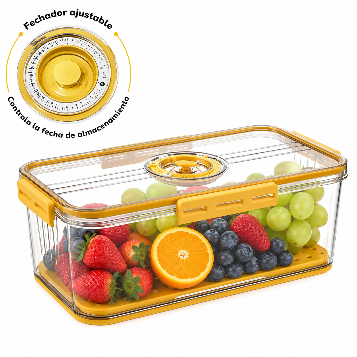 TÁPER HERMÉTICO PREMIUM AMARILLO TAMAÑO M - 7006 - 1