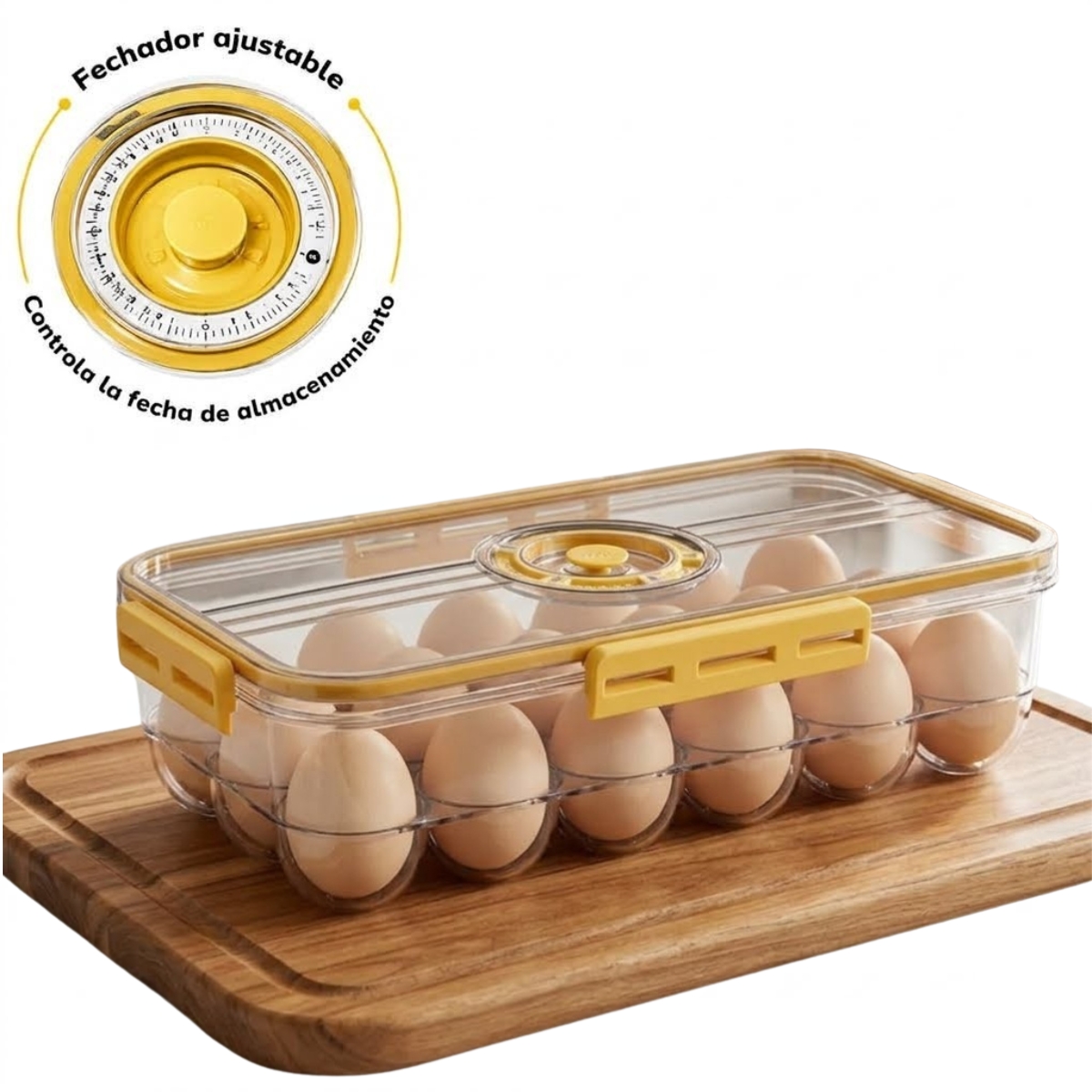 TÁPER HERMÉTICO PREMIUM AMARILLO TAMAÑO M - 7009 - 1