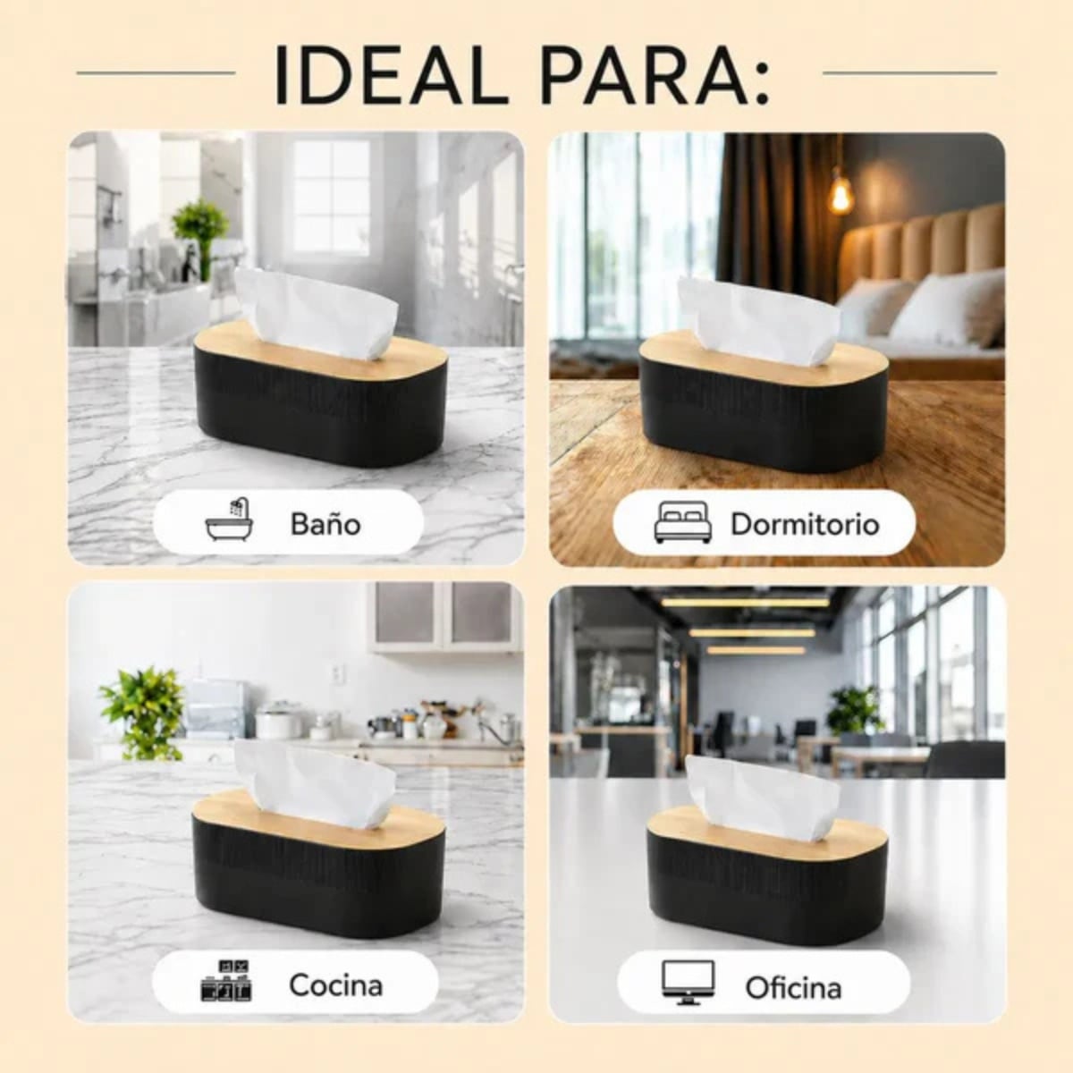 DISPENSADOR DE SERVILLETAS OVALADO NEGRO - 5