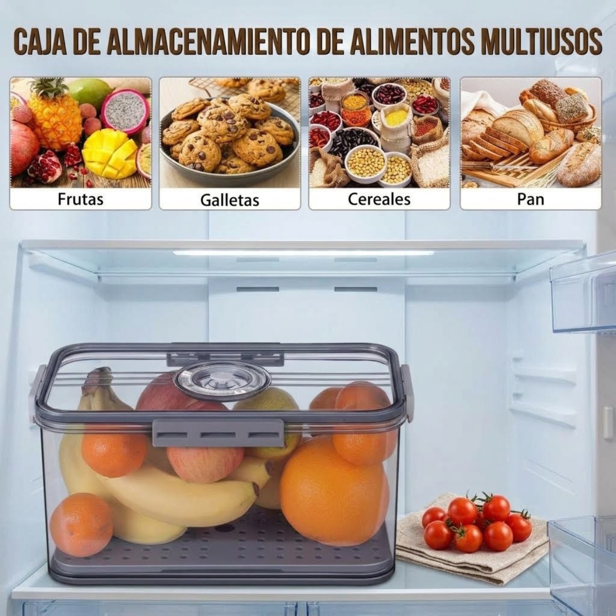 TÁPER HERMÉTICO PREMIUM GRIS TAMAÑO M - 7005 - 4