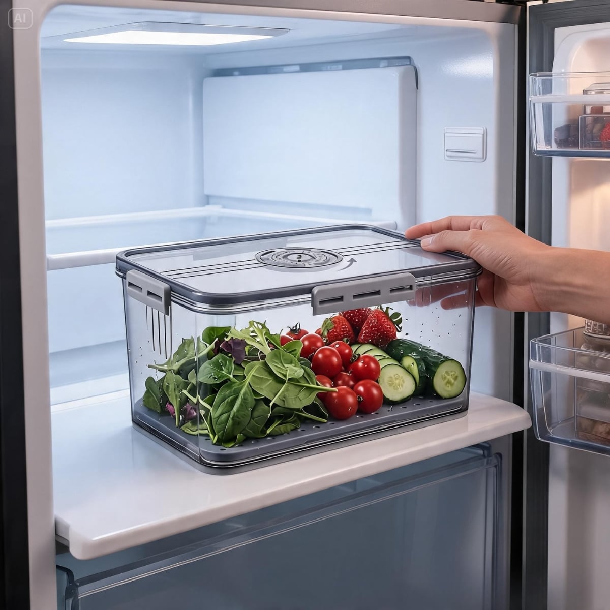 TÁPER HERMÉTICO PREMIUM GRIS TAMAÑO M - 7005 - 5