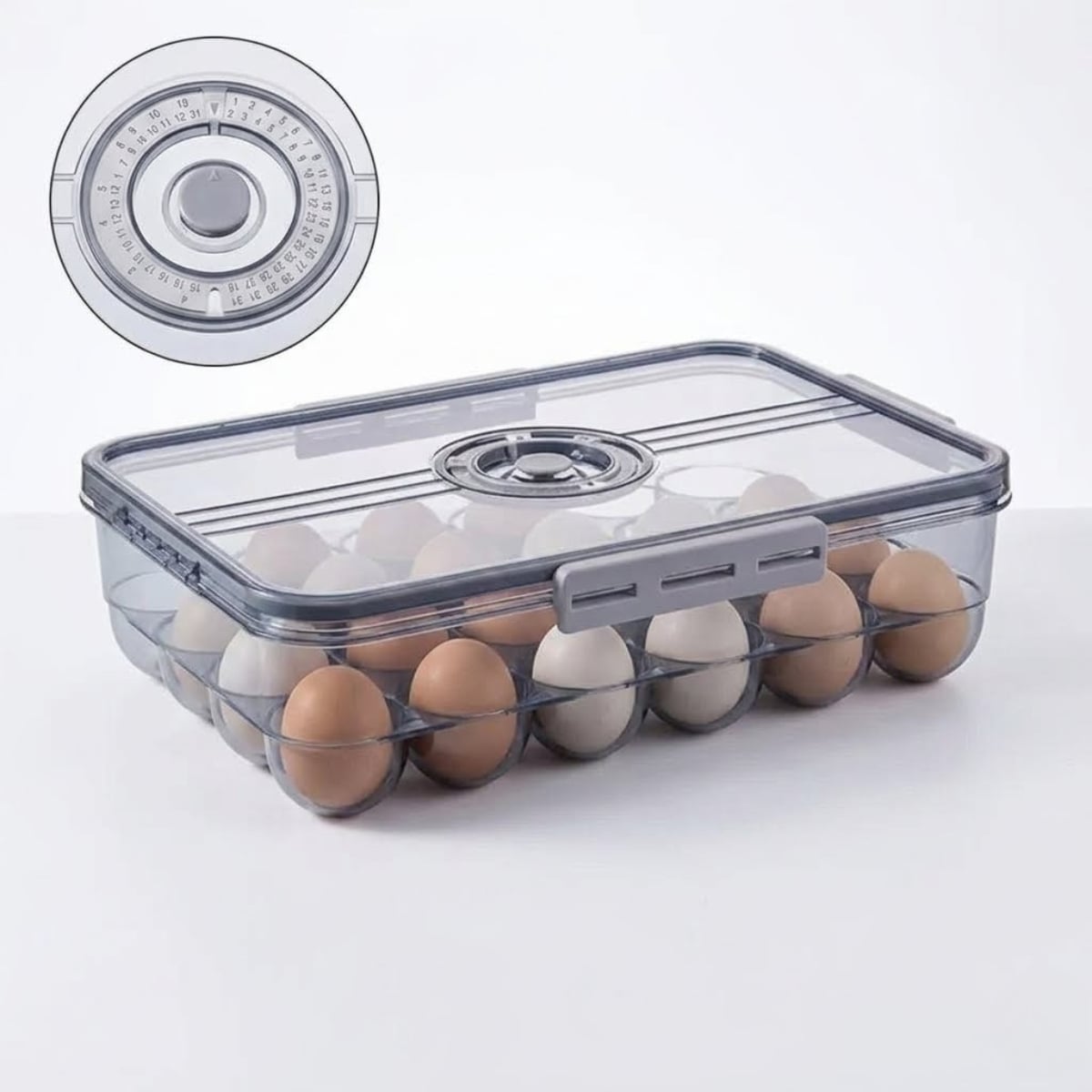 TÁPER HERMÉTICO PREMIUM GRIS TAMAÑO M - 7009 - 1