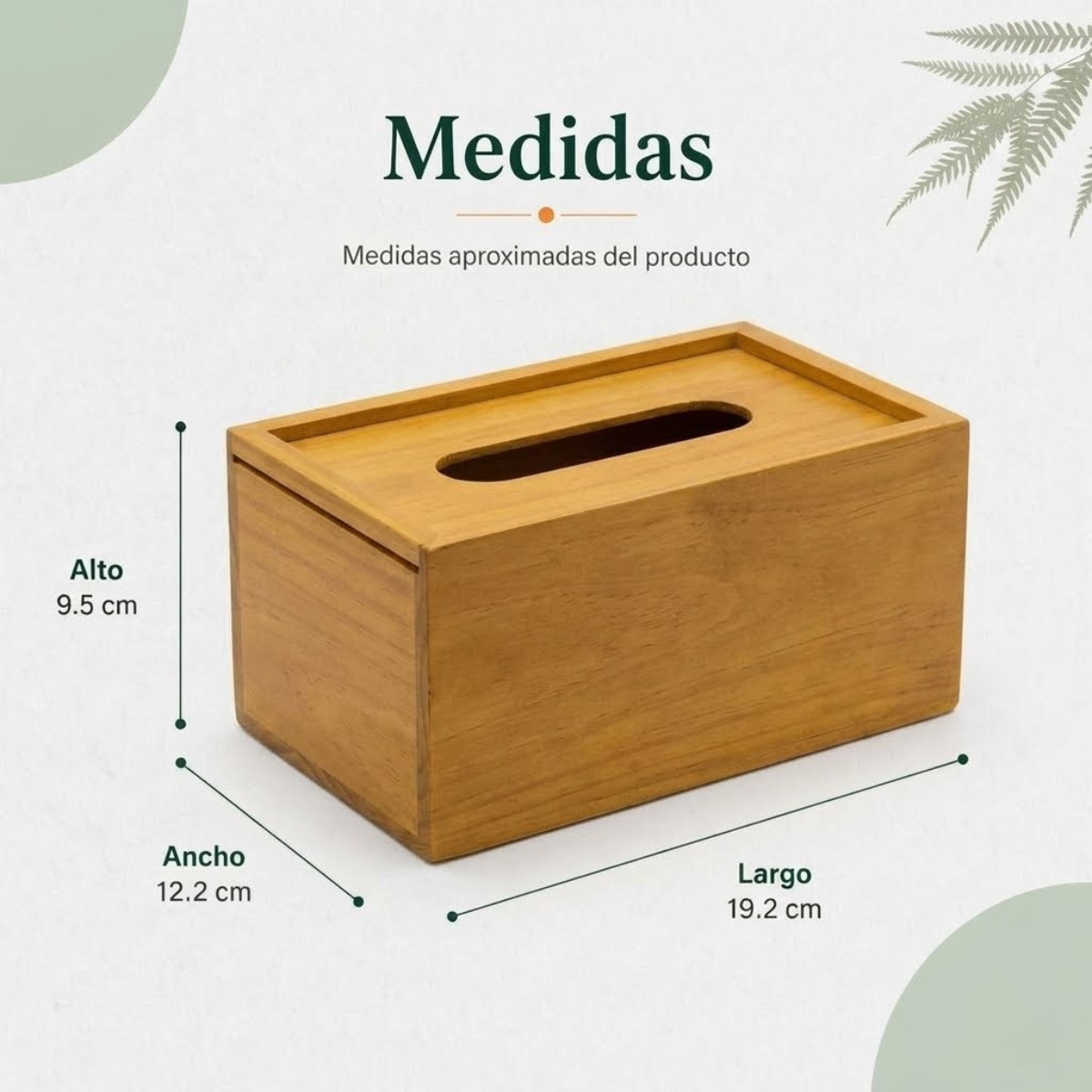 DISPENSADOR DE PAÑUELOS DISEÑO MADERA BAMBÚ CLARO - 8