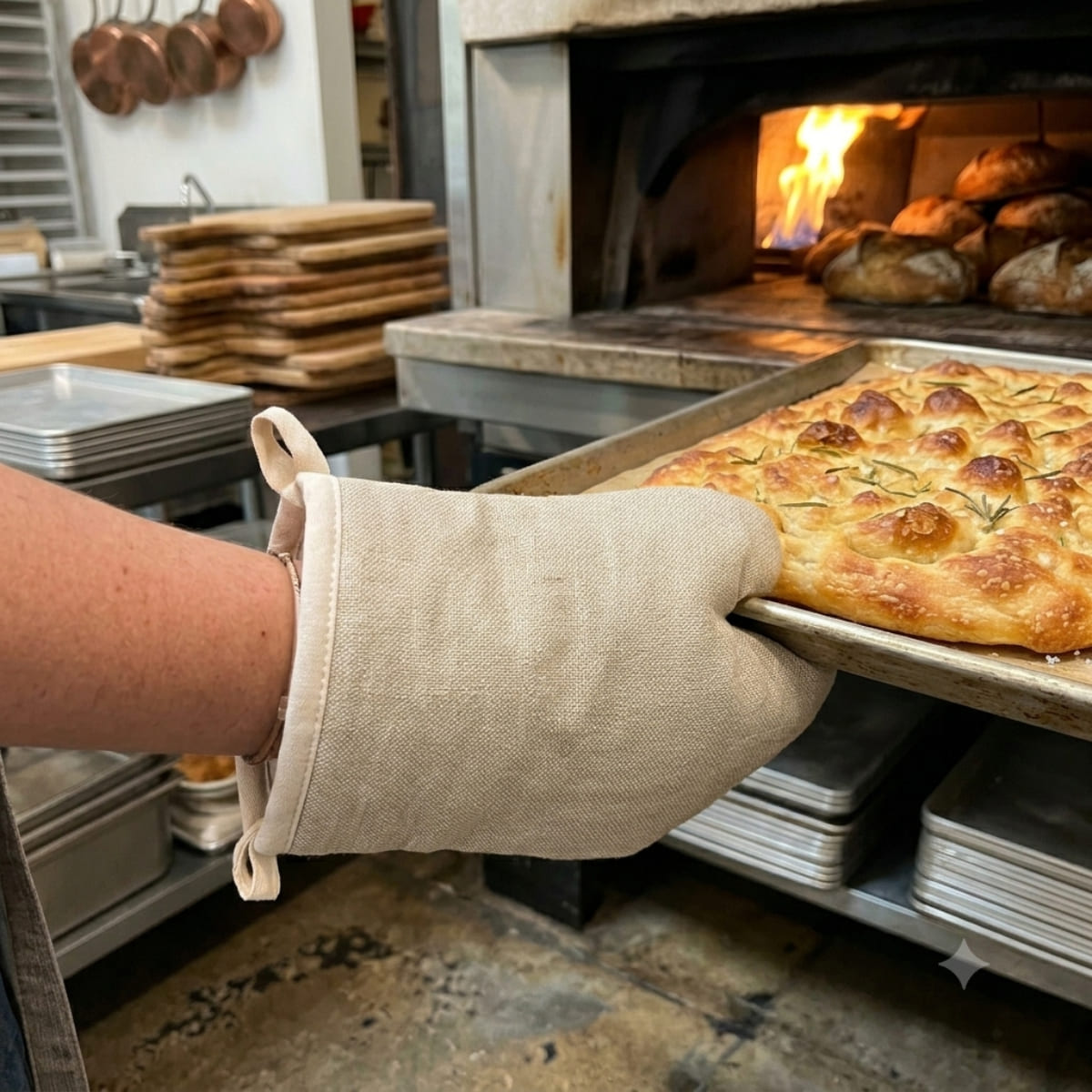 GUANTES DE COCINA ACOLCHADOS PARA HORNO COLOR ARENA - 3