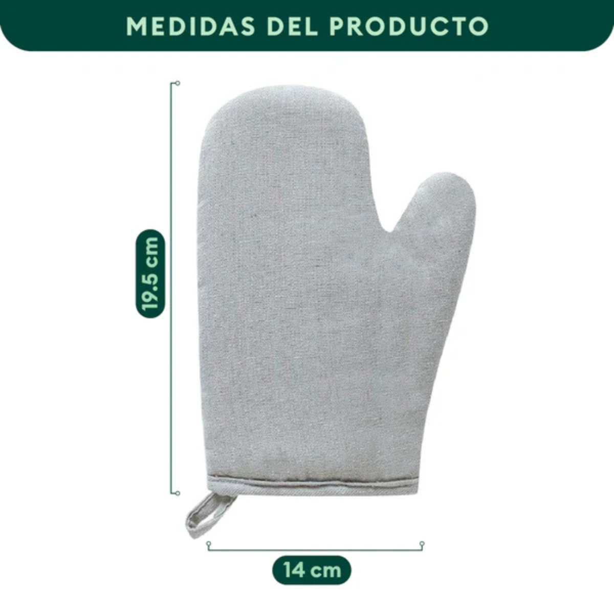 GUANTES DE COCINA ACOLCHADOS PARA HORNO COLOR GRIS - 7