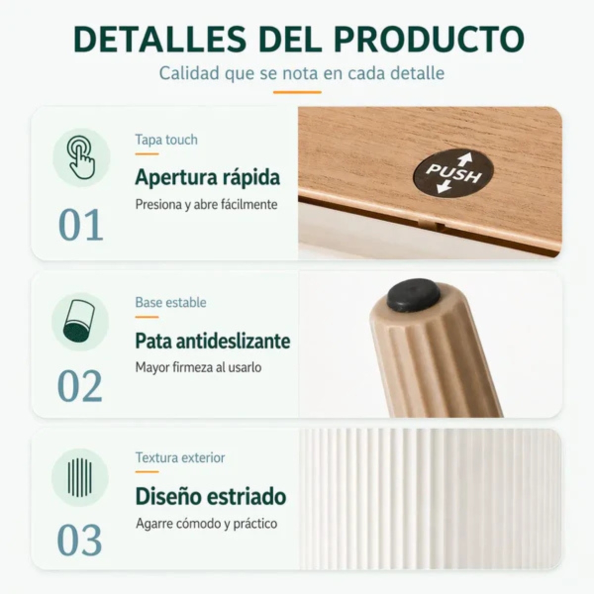 TACHO DE BASURA CON TAPA TOUCH 8 LITROS LUMEN - 7