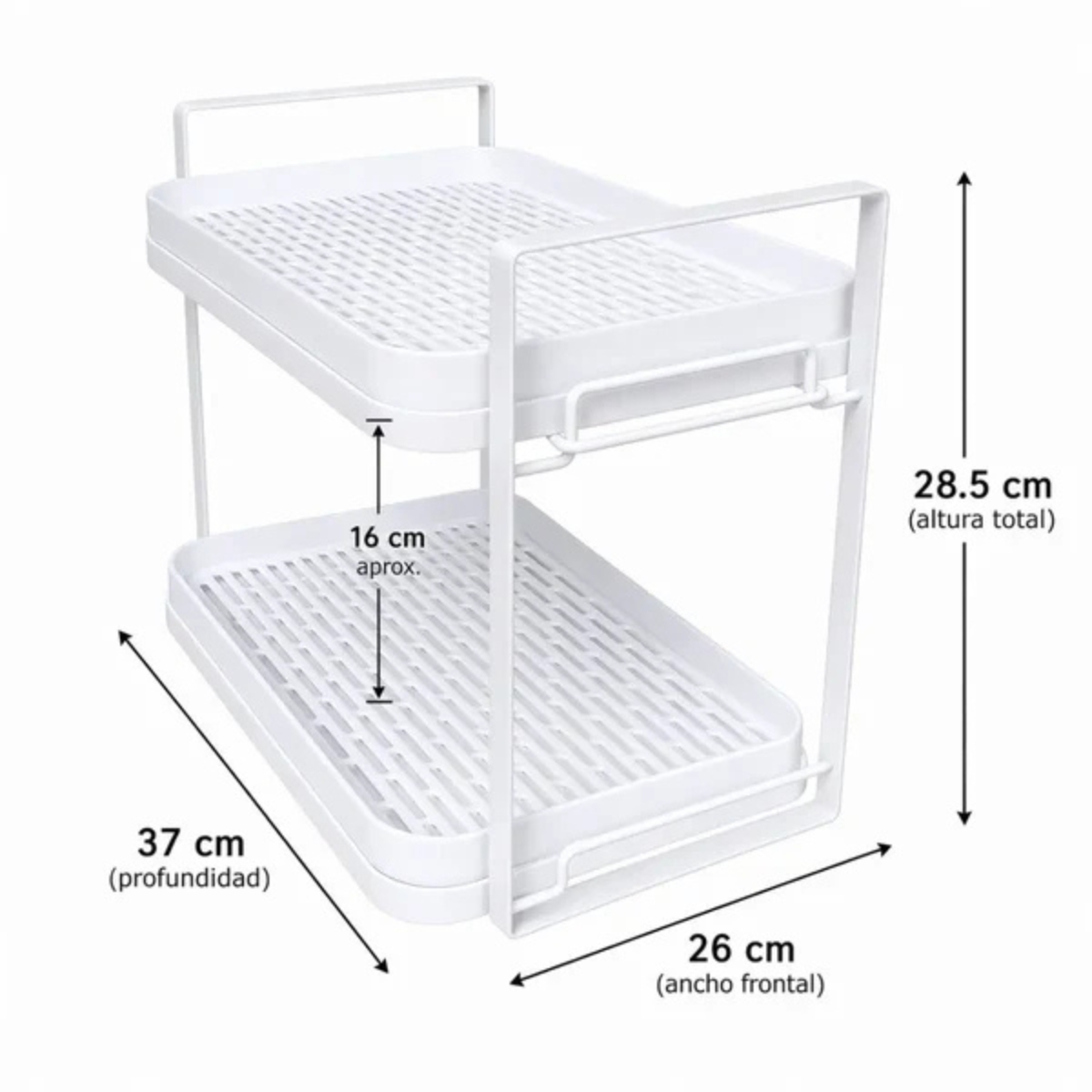 ESCURRIDOR DE VASOS 2 NIVELES BLANCO - 8