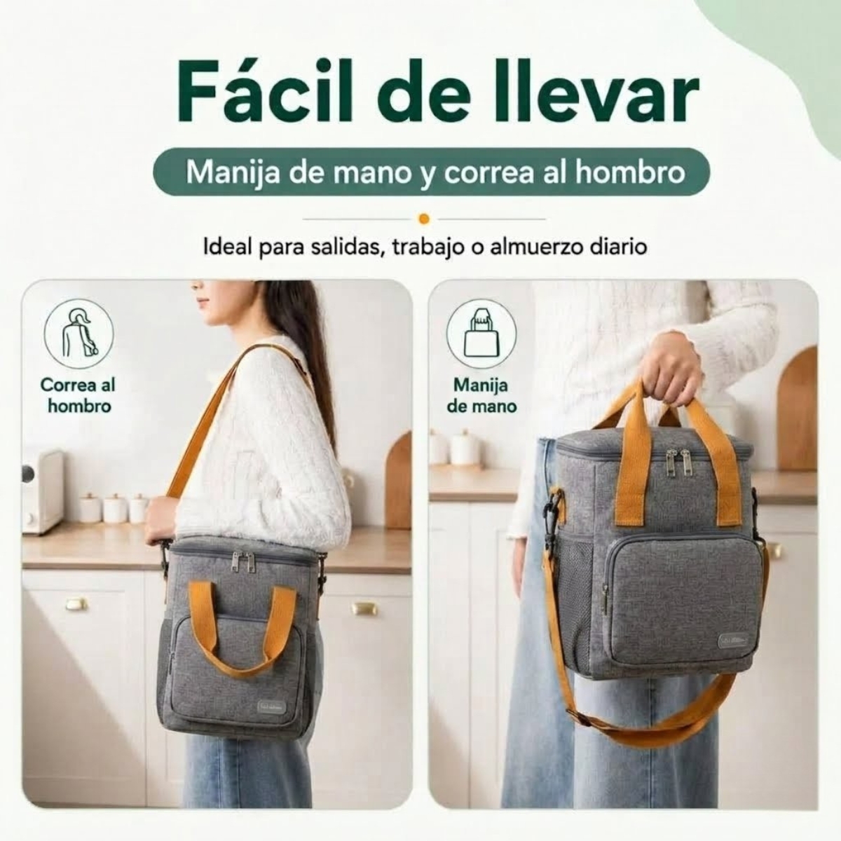 BOLSO LONCHERA TÉRMICA AJUSTABLE BELIEVE GRIS - 3