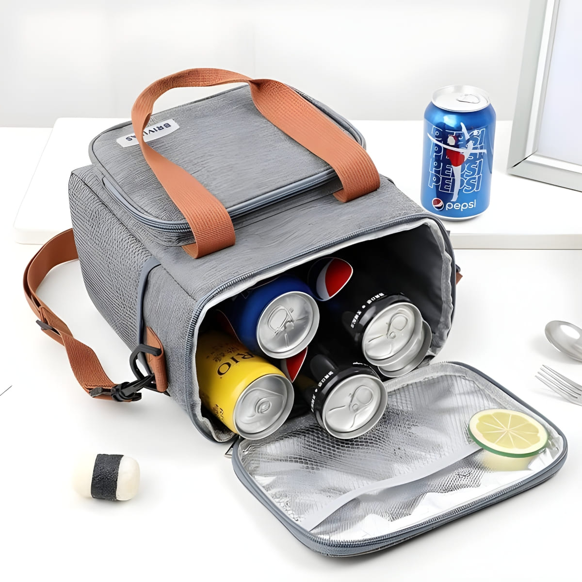 BOLSO LONCHERA TÉRMICA AJUSTABLE BELIEVE GRIS - 7