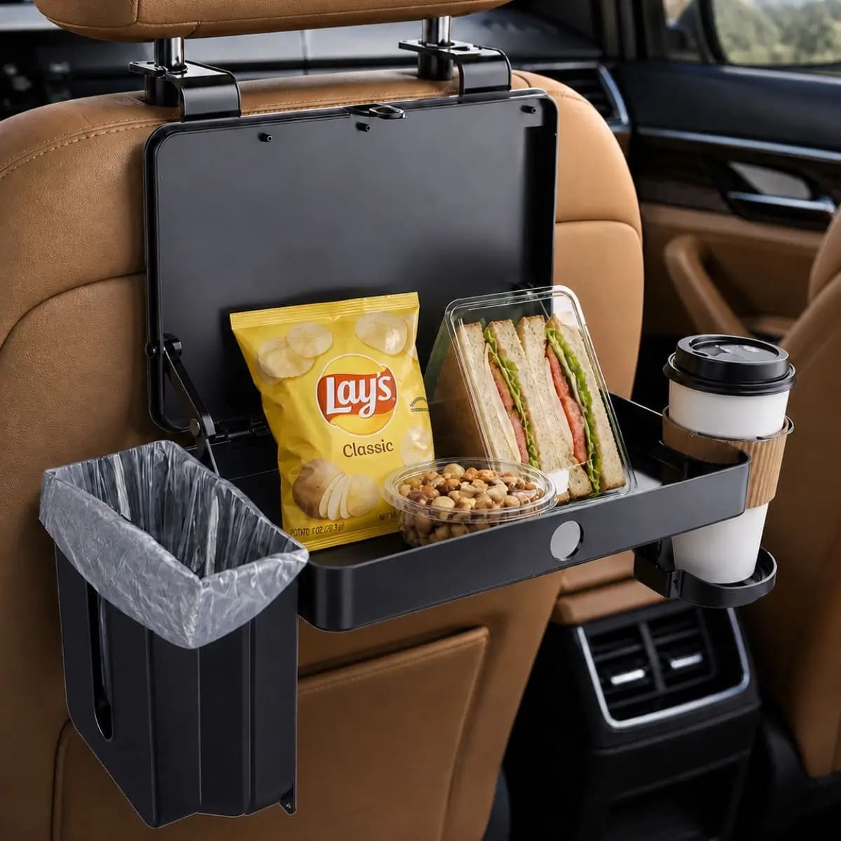 BANDEJA PLEGABLE PARA AUTO CON PORTA VASO K255 - 1