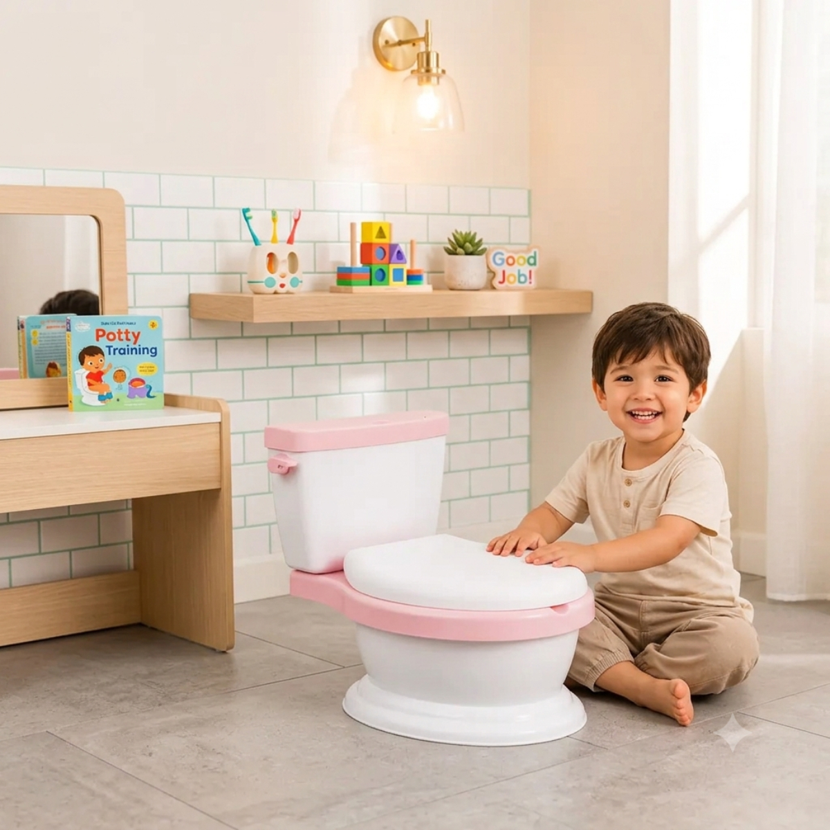 INODORO INFANTIL DE ENTRENAMIENTO PORTÁTIL ROSA - 1