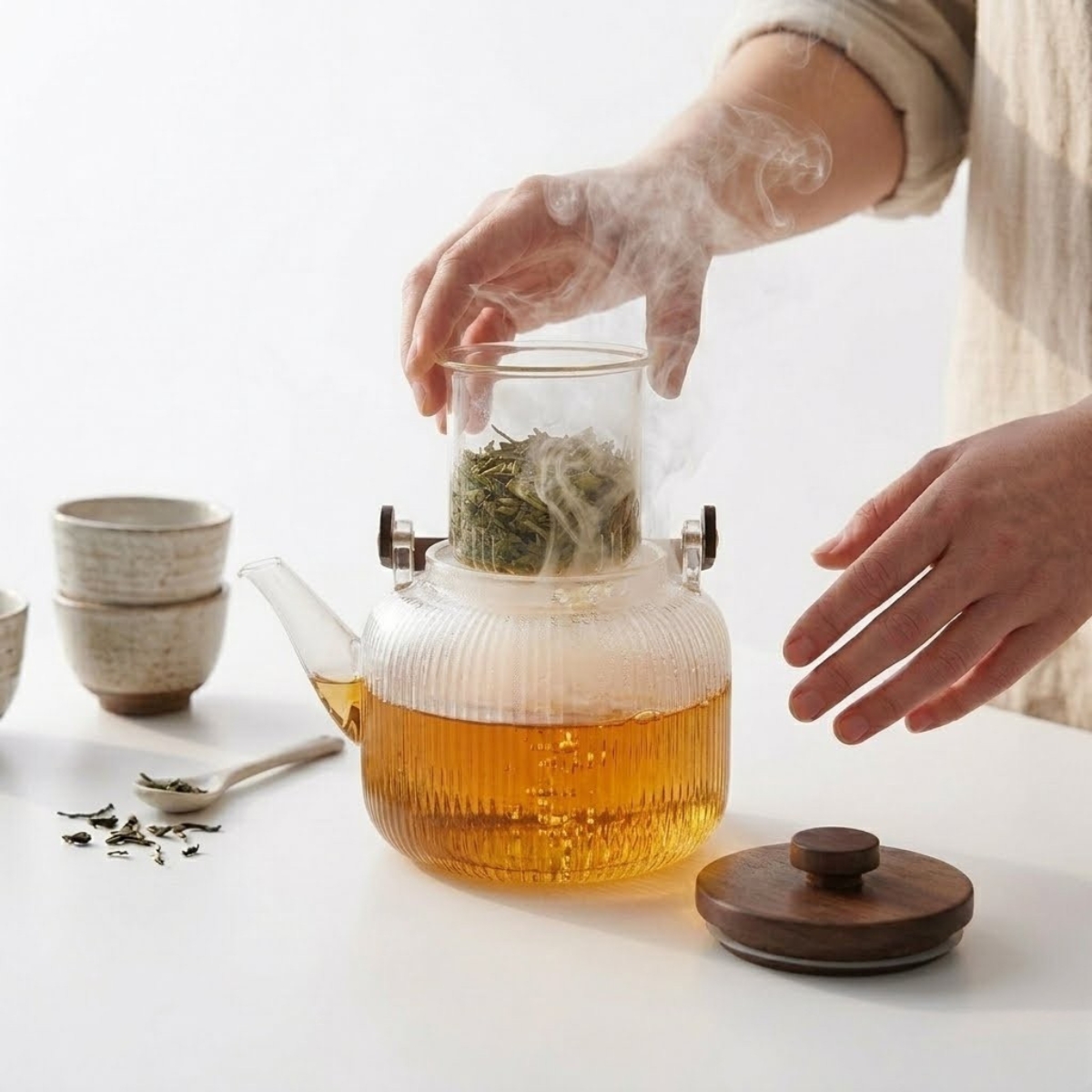 TETERA DE VIDRIO BOROSILICATO 1000 ML CON FILTRO - 1