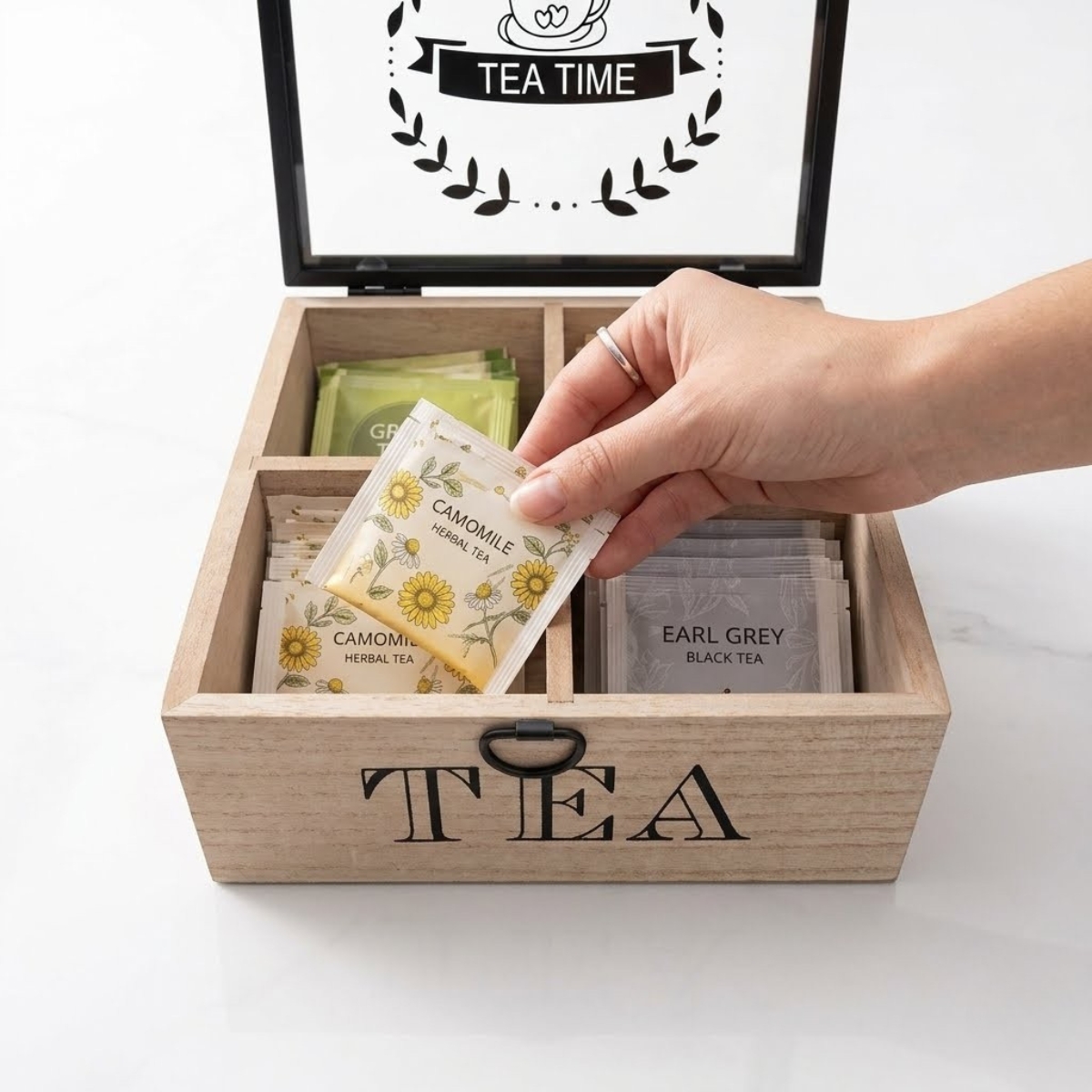 CAJA ORGANIZADORA PARA TÉ 4 DIVISIONES TEA - 1