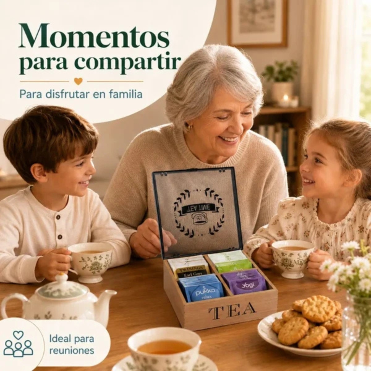 CAJA ORGANIZADORA PARA TÉ 4 DIVISIONES TEA - 5