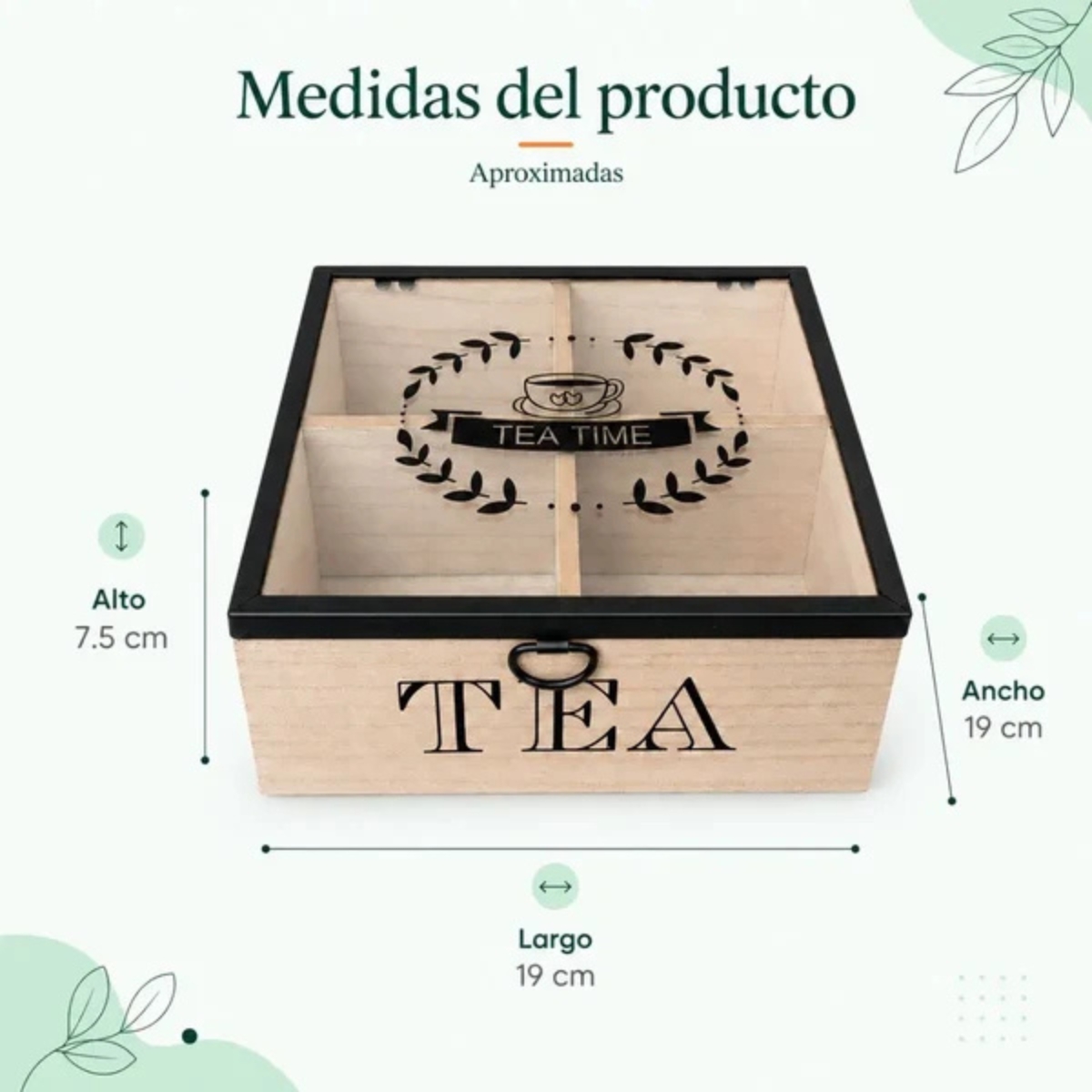 CAJA ORGANIZADORA PARA TÉ 4 DIVISIONES TEA - 8