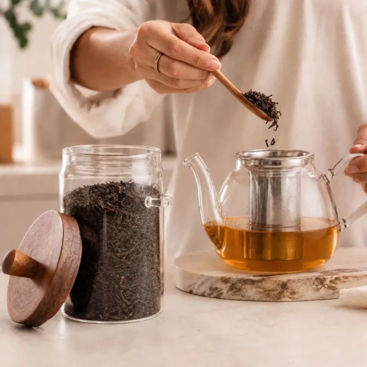 FRASCO DE VIDRIO BOROSILICATO 750 ML CON CUCHARA DE MADERA - 2