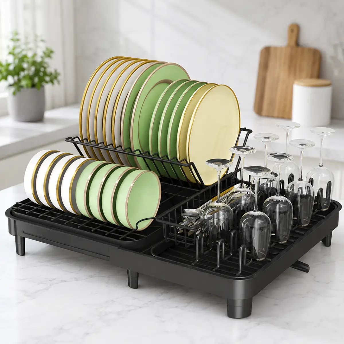 ESCURRIDOR DE PLATOS EXTENSIBLE 1 NIVEL NEGRO SMART - 1